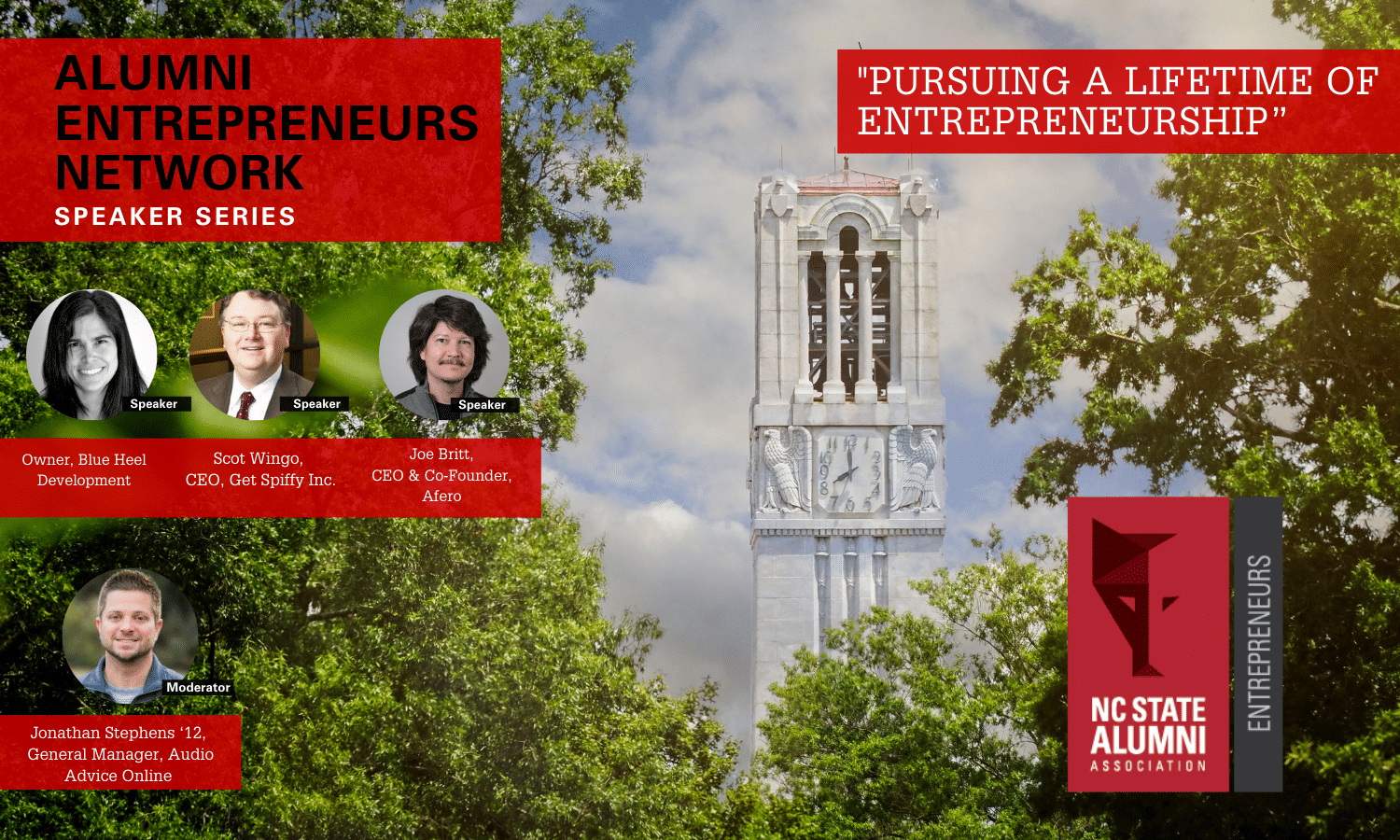 Alumni Entrepreneurs Network speaker series. "Pursuing a lifetime of entrepreneurship"