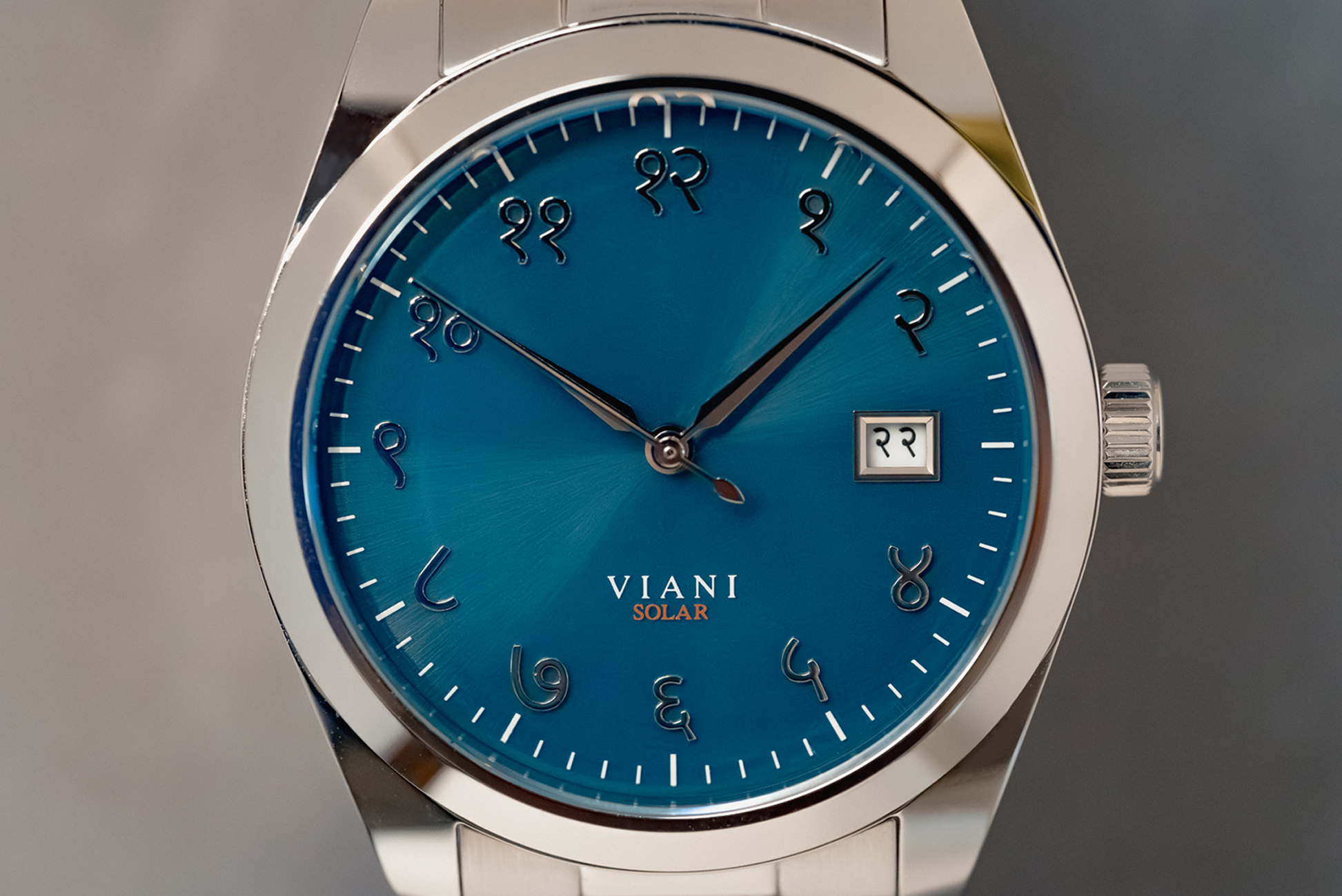 blue watch face with hindi numerals